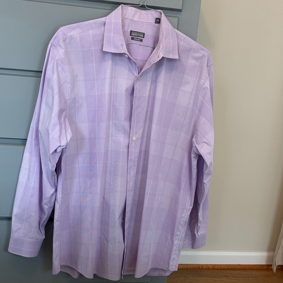 Kenneth Cole Reaction Lavender Dress Shirt; 17.5/ 34-35/ Regular Fit - Picture 5 of 5
